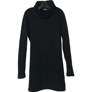 LAND’S END Girls Black Fleece Mock Neck Tunic Pullover Shirt Casual Dress S 6/8